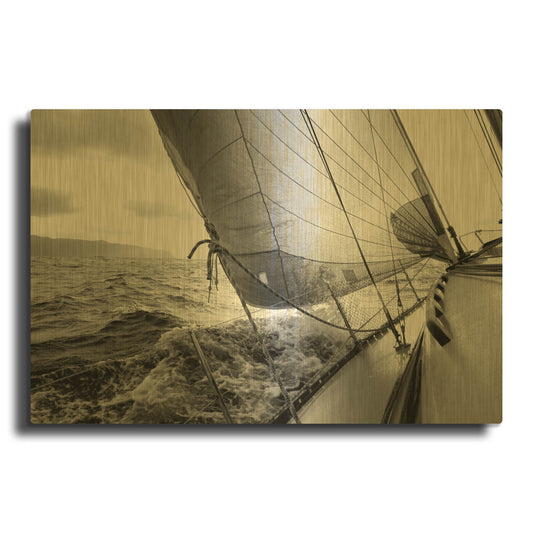 'Waves' By PhotoINC Studio Gold Metal Wall Art