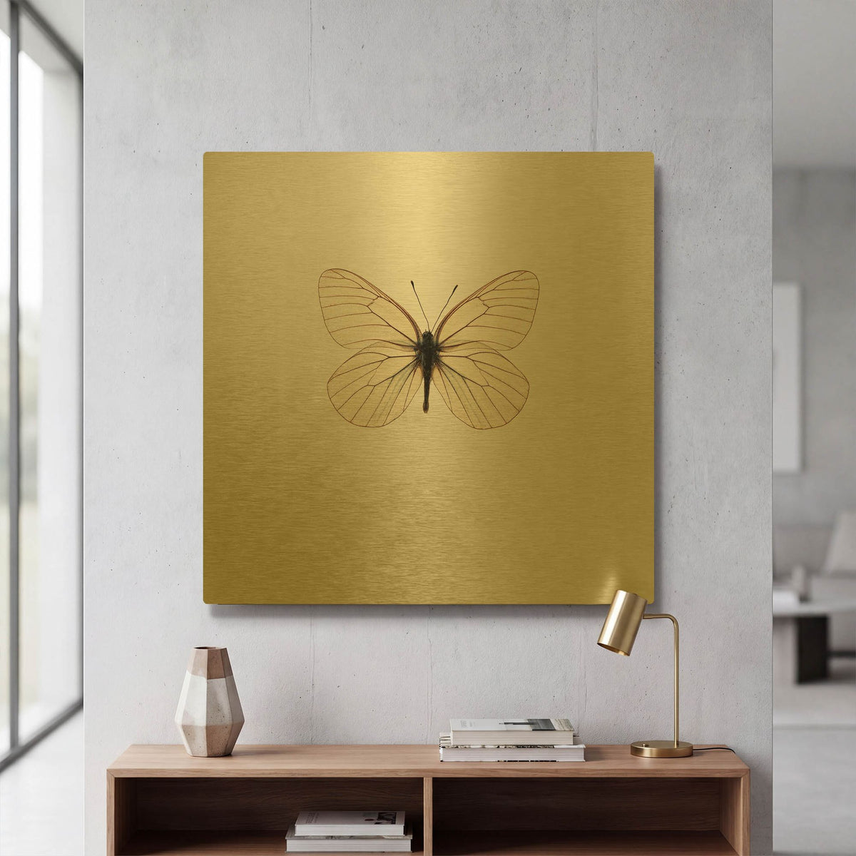 'White Butterfly' By PhotoINC Studio Gold Metal Wall Art