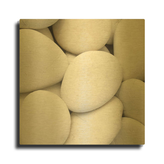 'White Pebbles' By PhotoINC Studio Gold Metal Wall Art