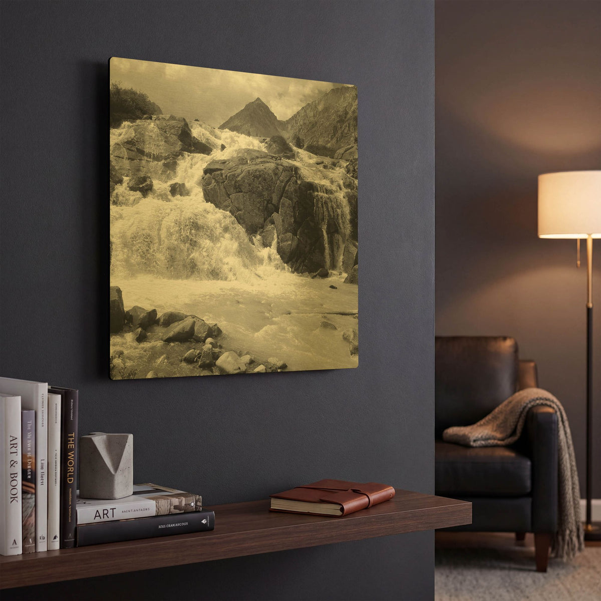 'White Water' By PhotoINC Studio Gold Metal Wall Art