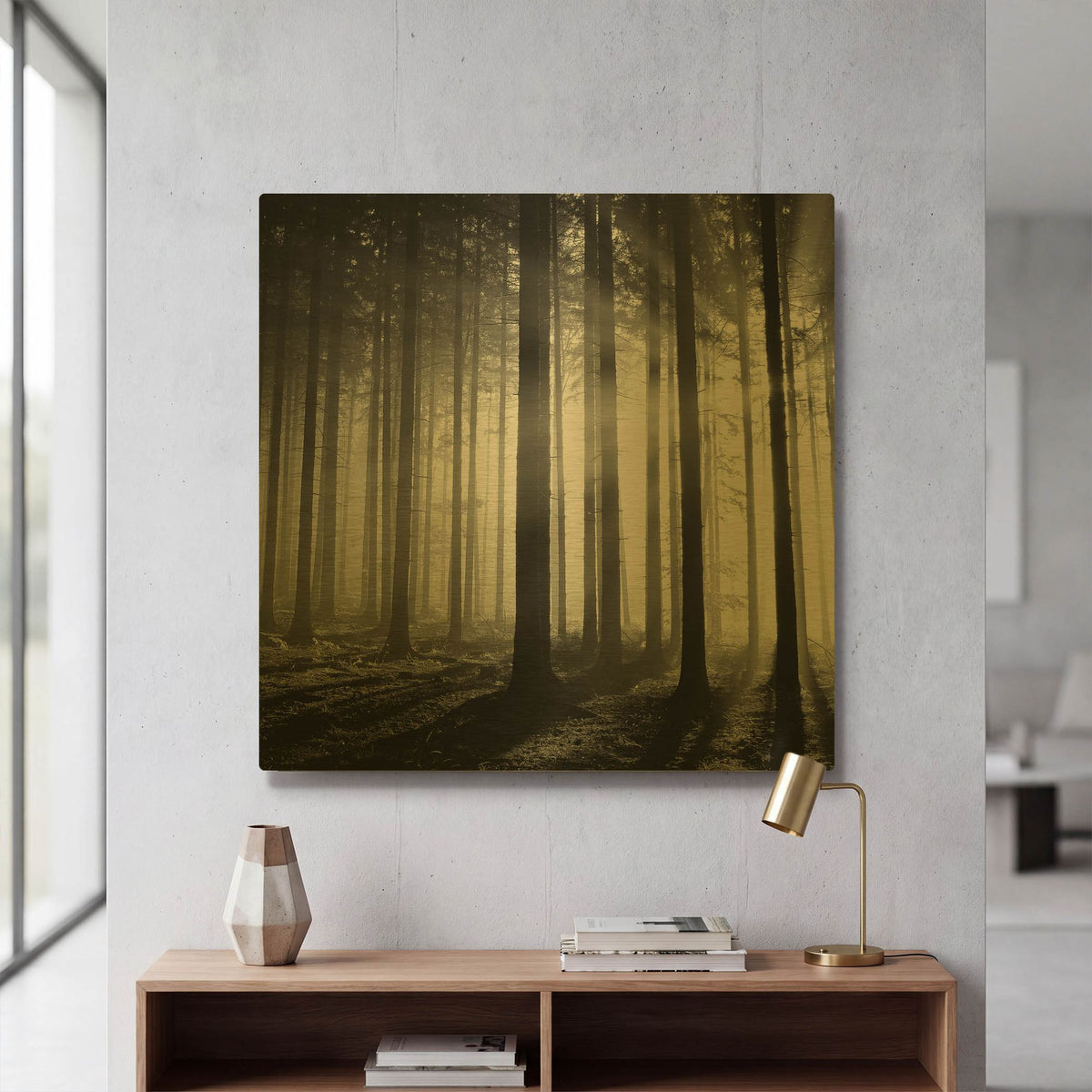 'Wood Light' By PhotoINC Studio Gold Metal Wall Art