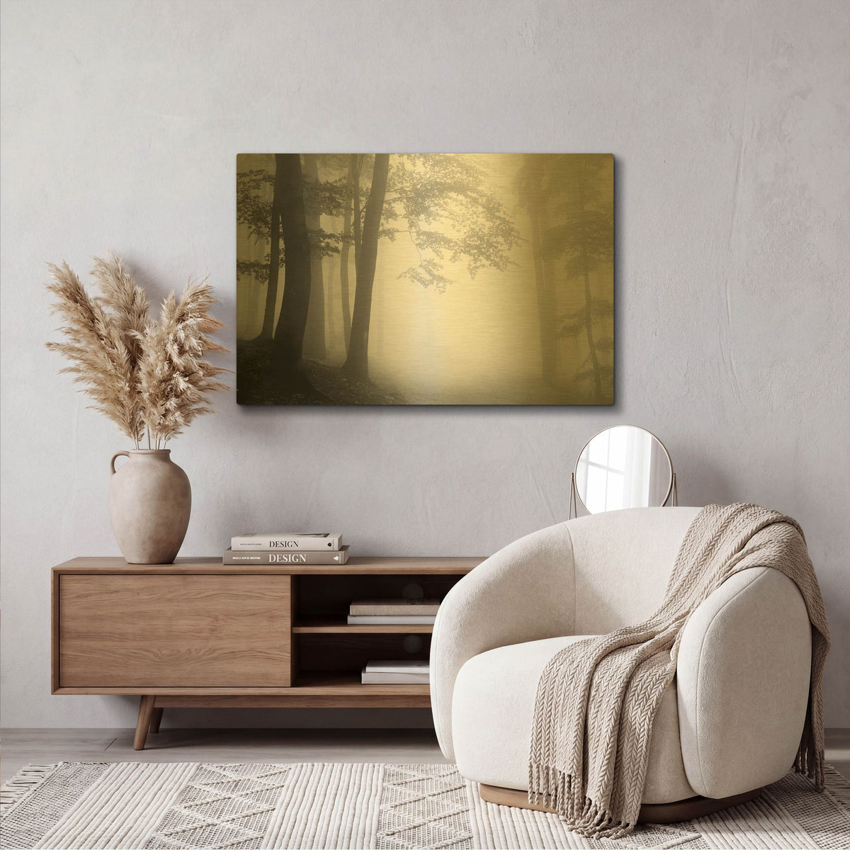 'Woods 1' By PhotoINC Studio Gold Metal Wall Art