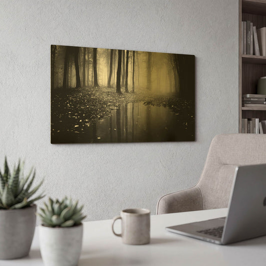 'Woods 2' By PhotoINC Studio Gold Metal Wall Art