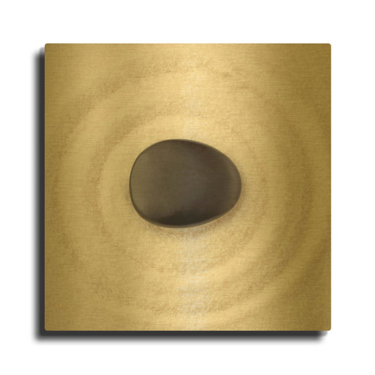 'Zen Pebble 1' By PhotoINC Studio Gold Metal Wall Art