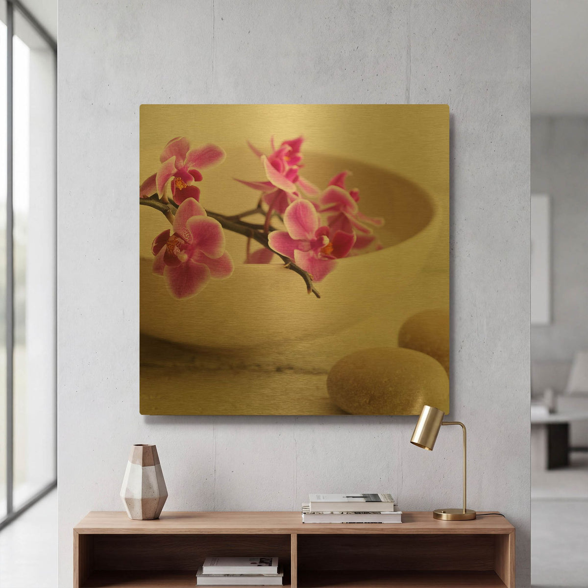 'Zen Pebble 2' By PhotoINC Studio Gold Metal Wall Art