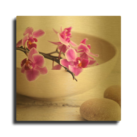 'Zen Pebble 2' By PhotoINC Studio Gold Metal Wall Art