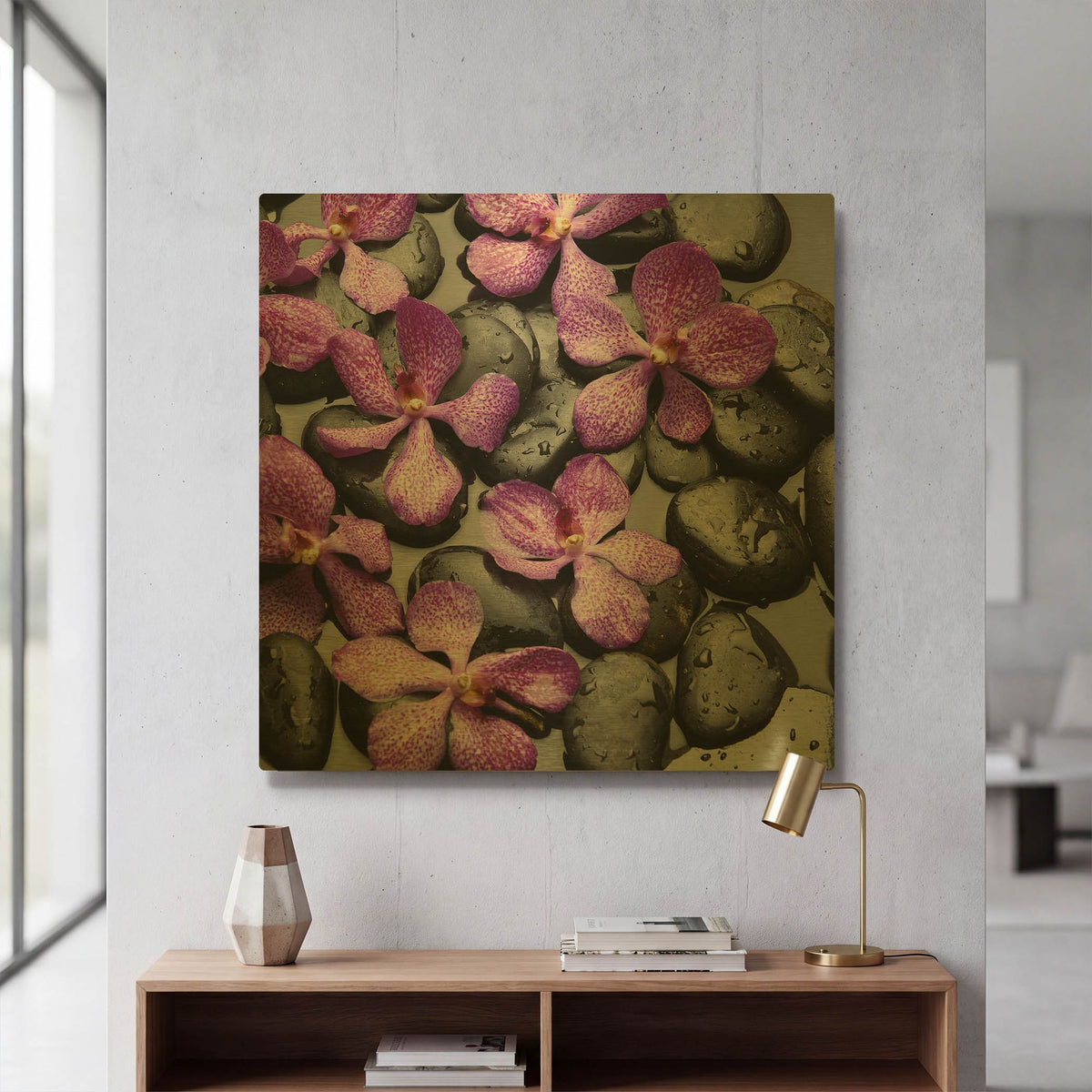 'Zen Pebbles 2' By PhotoINC Studio Gold Metal Wall Art