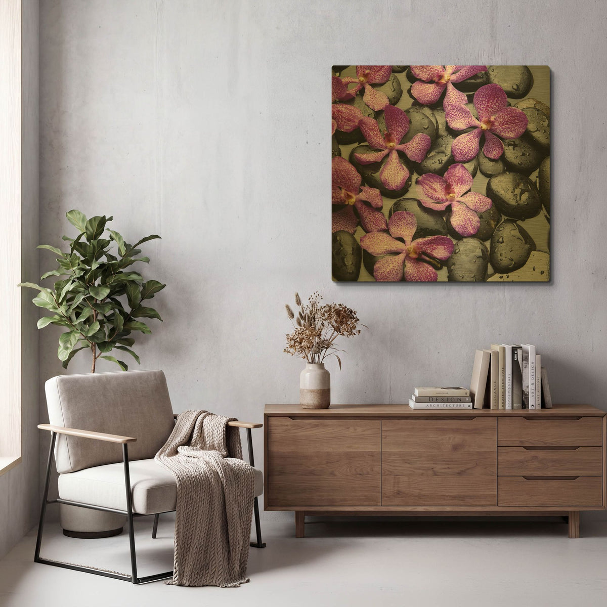 'Zen Pebbles 2' By PhotoINC Studio Gold Metal Wall Art