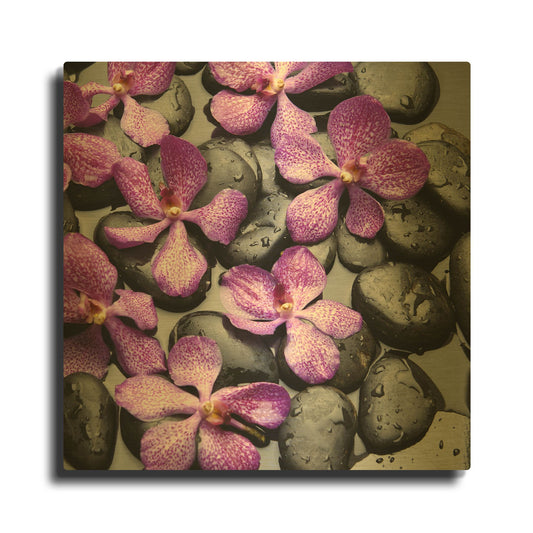 'Zen Pebbles 2' By PhotoINC Studio Gold Metal Wall Art