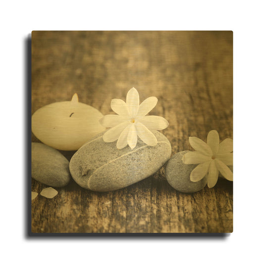 'Zen Pebbles 3' By PhotoINC Studio Gold Metal Wall Art