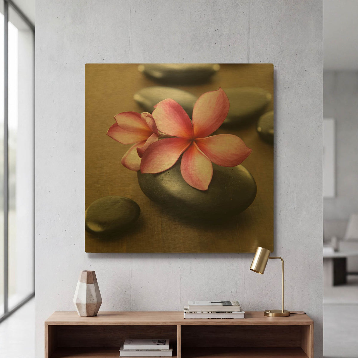 'Zen Pebbles 4' By PhotoINC Studio Gold Metal Wall Art