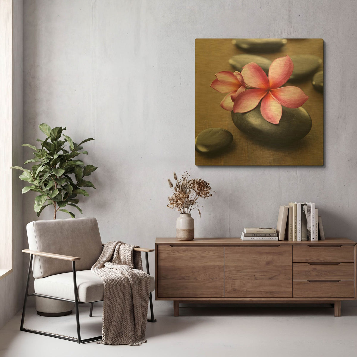 'Zen Pebbles 4' By PhotoINC Studio Gold Metal Wall Art