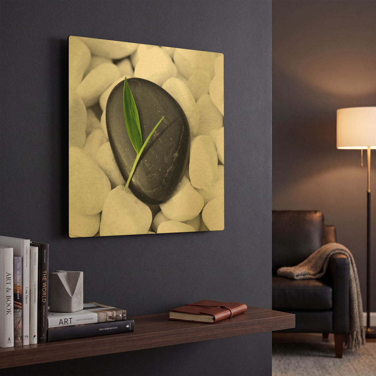 'Zen Stone' By PhotoINC Studio Gold Metal Wall Art