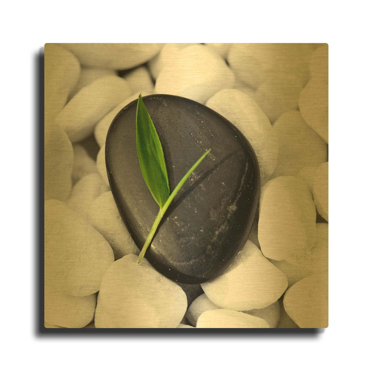 'Zen Stone' By PhotoINC Studio Gold Metal Wall Art