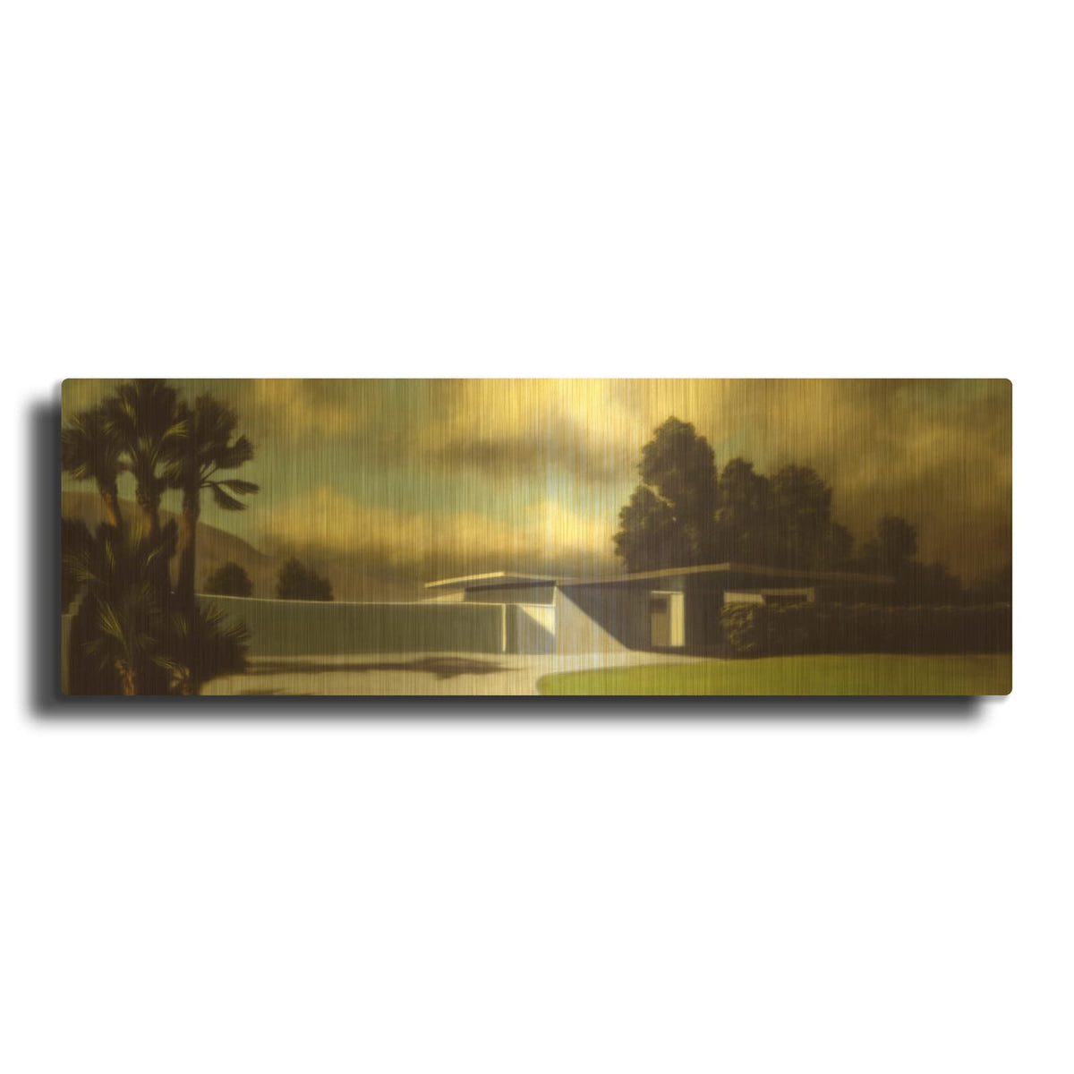'Another Green World' By Rick Monzon Gold Metal Wall Art