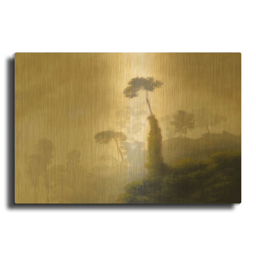 'Fog' By Rick Monzon Gold Metal Wall Art