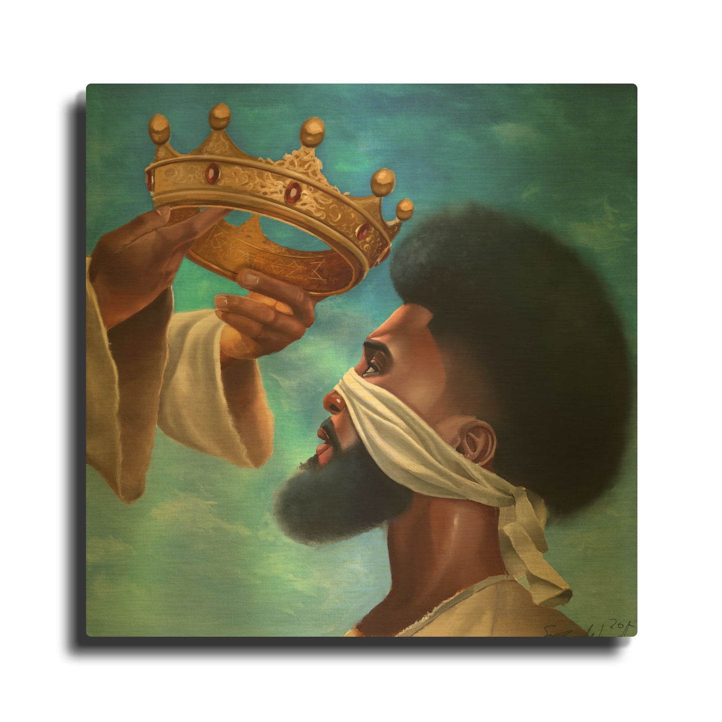 'Crown Me Lord Man' By Salaam Muhammad Gold Metal Wall Art