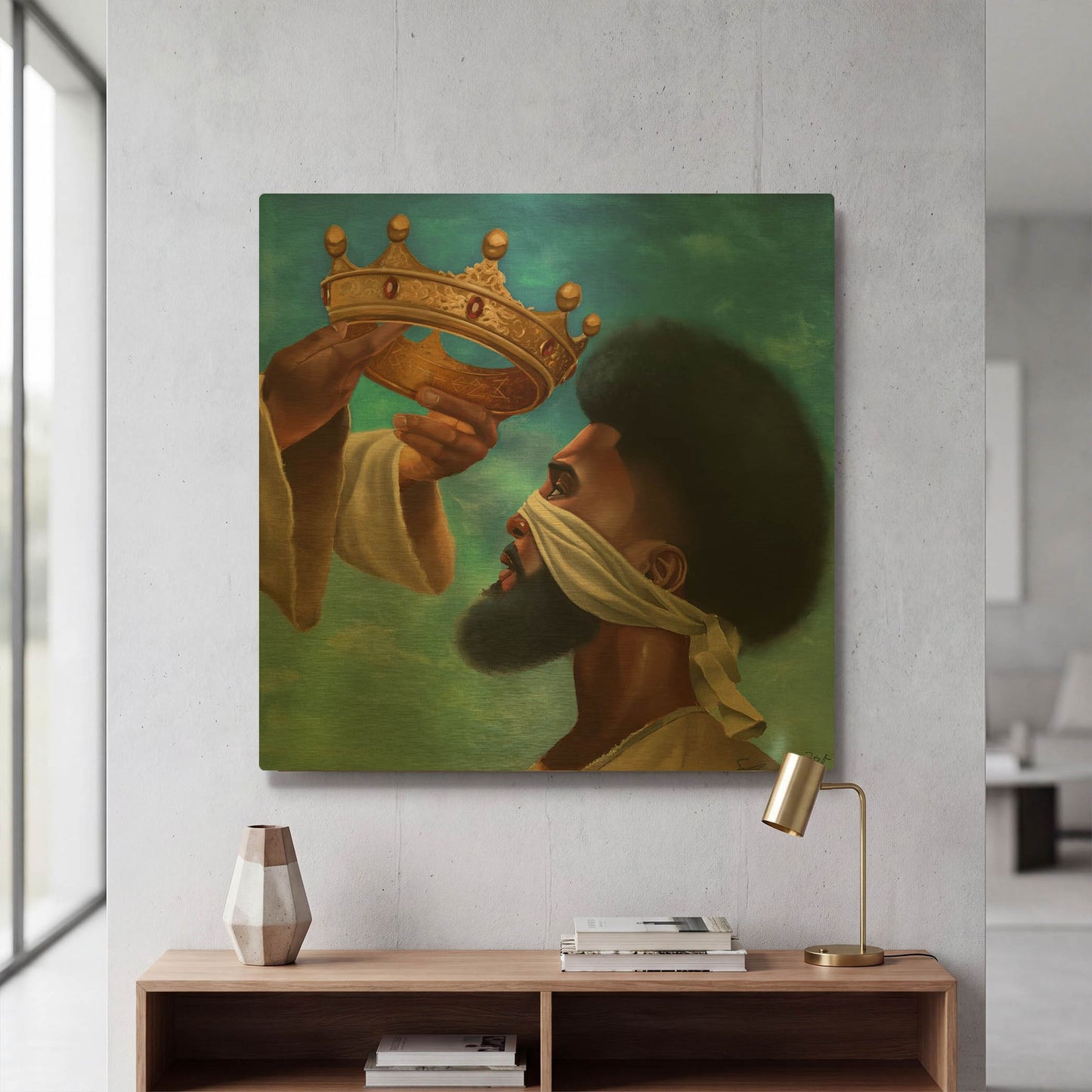'Crown Me Lord Man' By Salaam Muhammad Gold Metal Wall Art