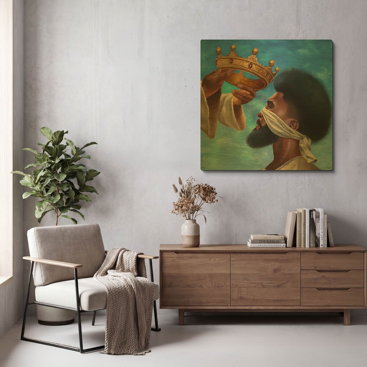 'Crown Me Lord Man' By Salaam Muhammad Gold Metal Wall Art