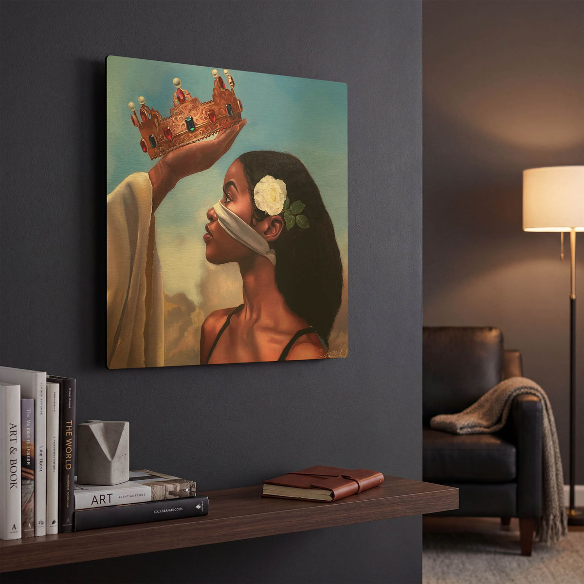 'Crown Me Lord Woman' By Salaam Muhammad Gold Metal Wall Art