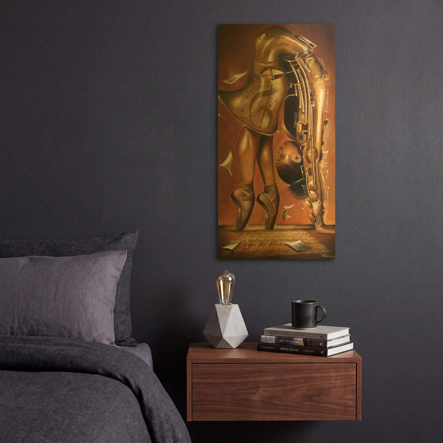 'Balletic Tune' By Salaam Muhammad Gold Metal Wall Art