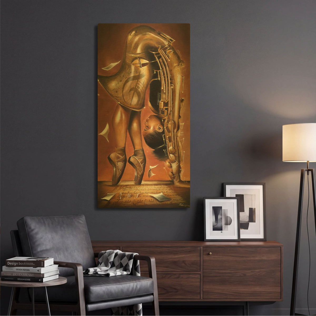 'Balletic Tune' By Salaam Muhammad Gold Metal Wall Art