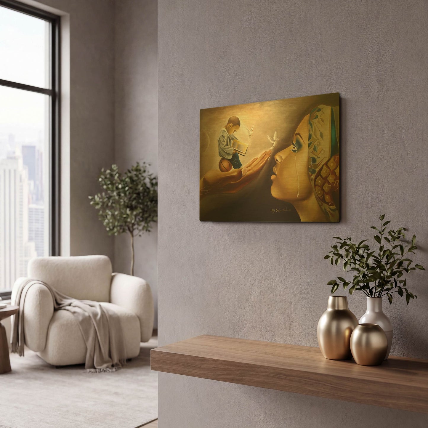 'Mother Behold Your Child' By Salaam Muhammad Gold Metal Wall Art