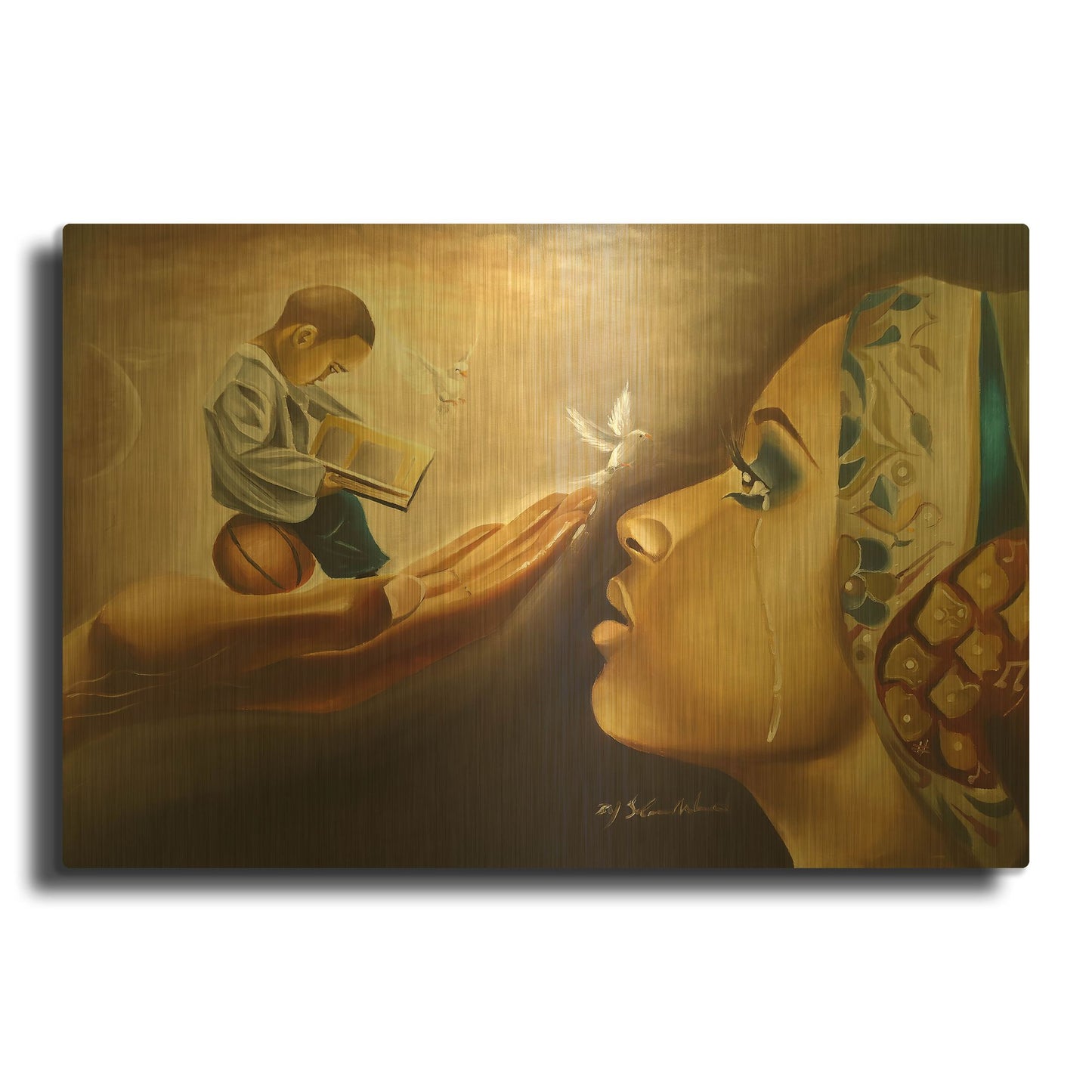 'Mother Behold Your Child' By Salaam Muhammad Gold Metal Wall Art