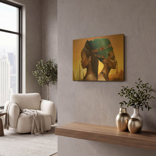 'Past And Future Queens' By Salaam Muhammad Gold Metal Wall Art