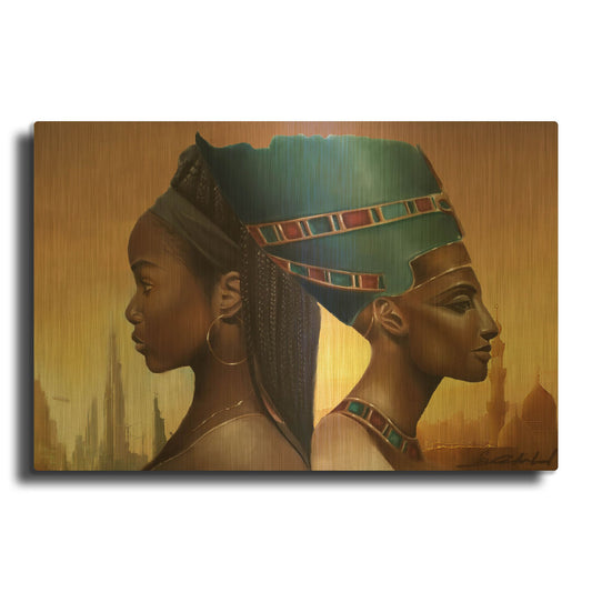 'Past And Future Queens' By Salaam Muhammad Gold Metal Wall Art