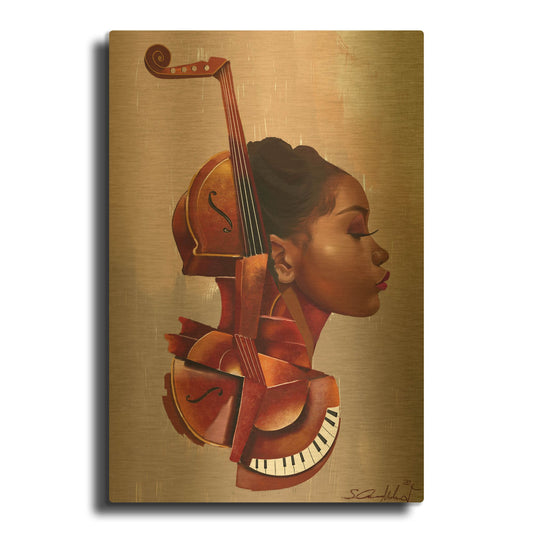 'Amanti Allure' By Salaam Muhammad Gold Metal Wall Art