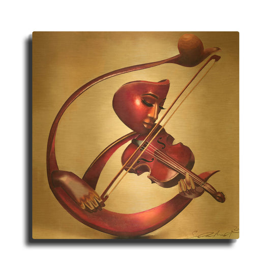 'Ethereal Strings' By Salaam Muhammad Gold Metal Wall Art