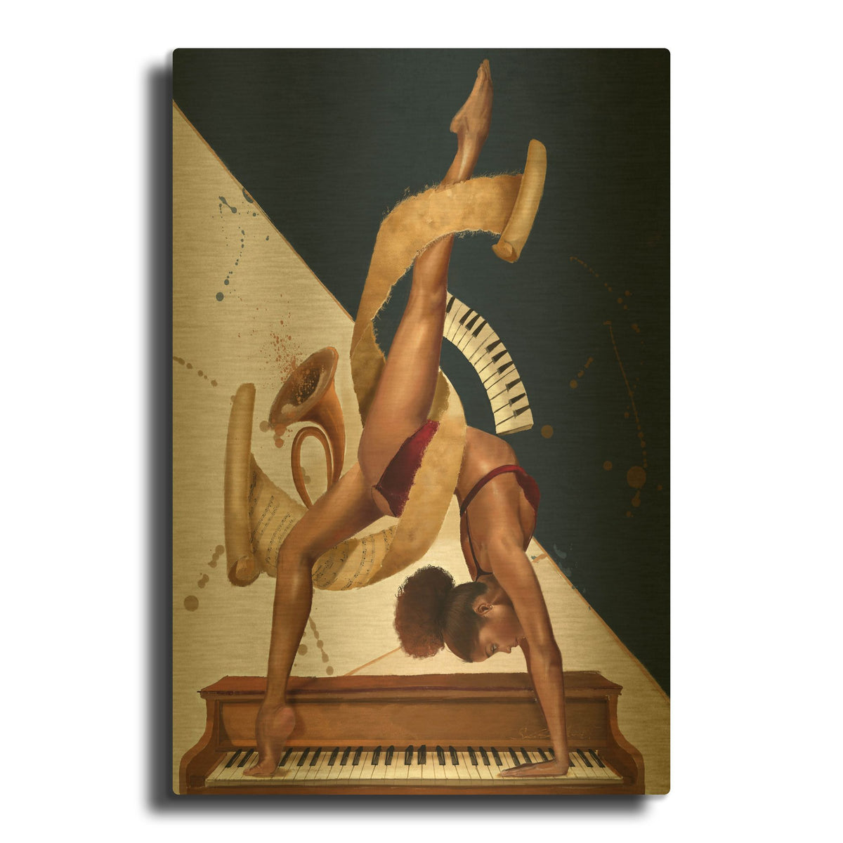 'Fluency' By Salaam Muhammad Gold Metal Wall Art