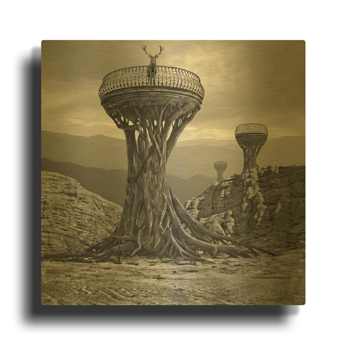 'Pulpit' By Dariusz Klimczak Gold Metal Wall Art
