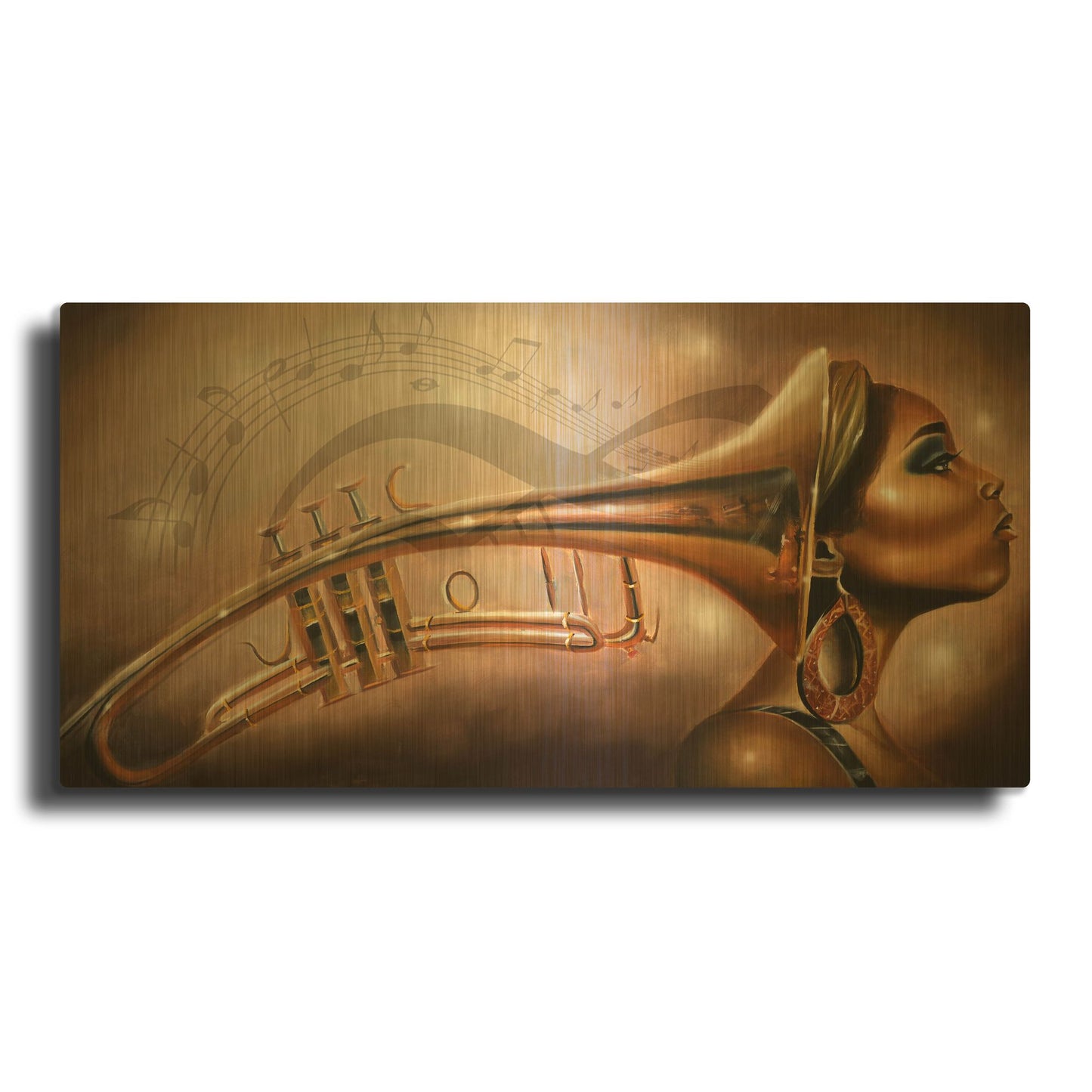 'She Is Music' By Salaam Muhammad Gold Metal Wall Art