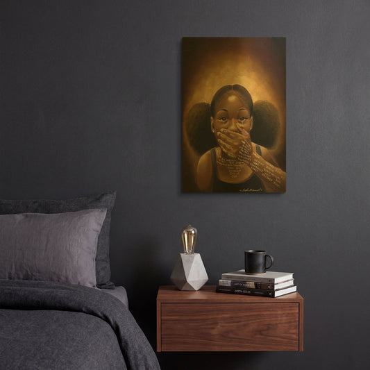 'Words We Never Said' By Salaam Muhammad Gold Metal Wall Art