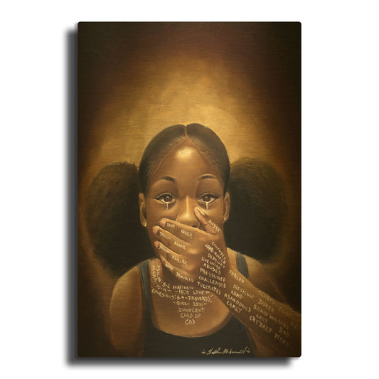'Words We Never Said' By Salaam Muhammad Gold Metal Wall Art