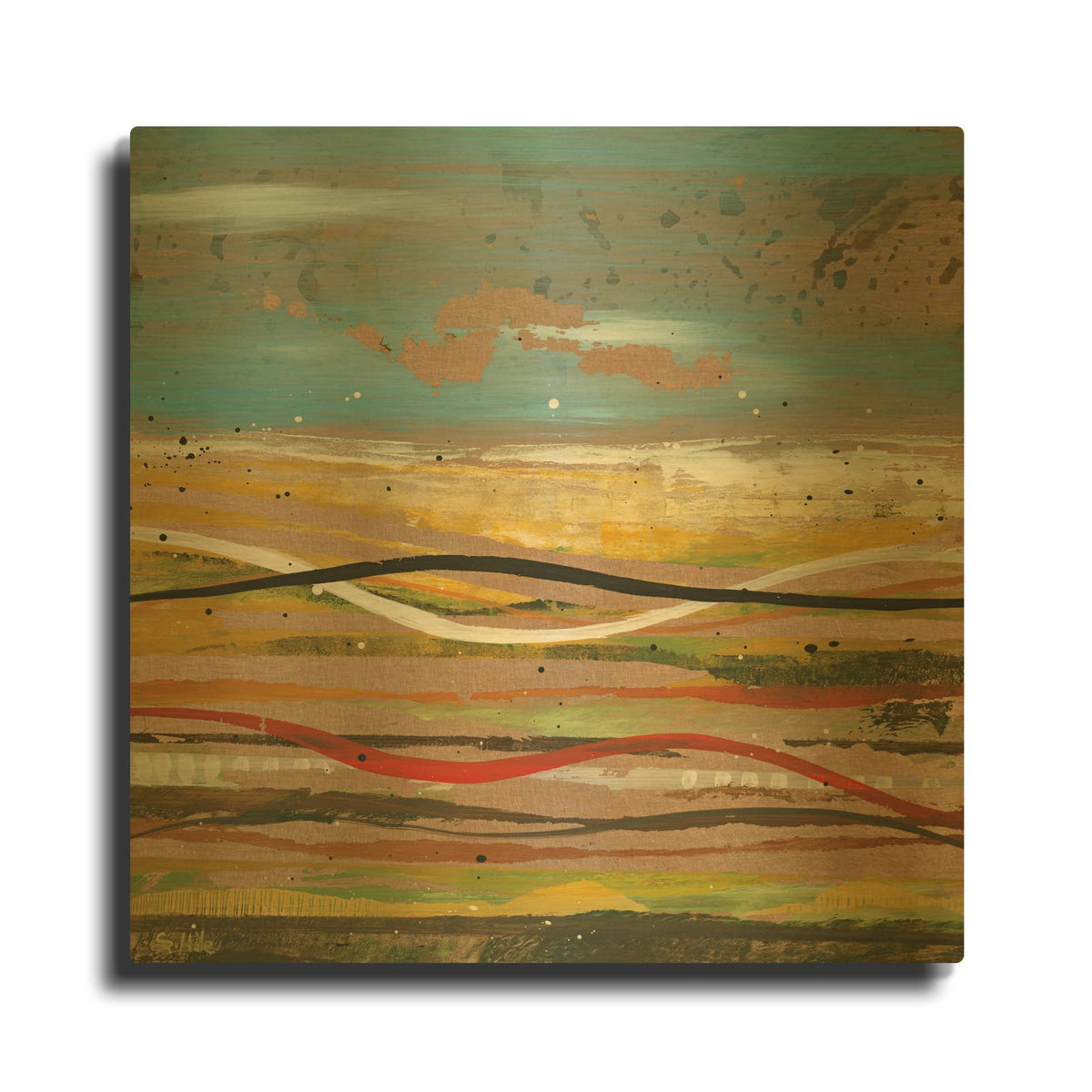 'High Plains 2' By Scott Hile Gold Metal Wall Art