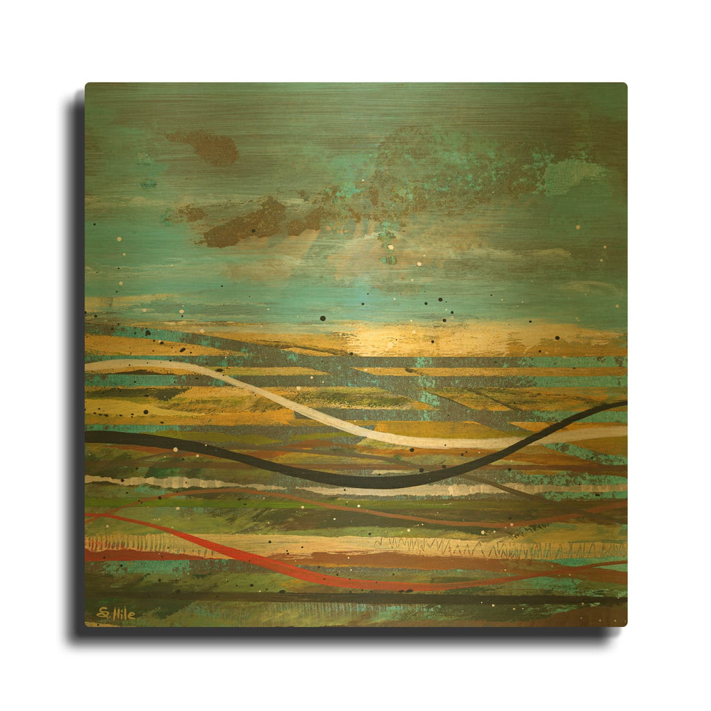 'High Plains 3' By Scott Hile Gold Metal Wall Art