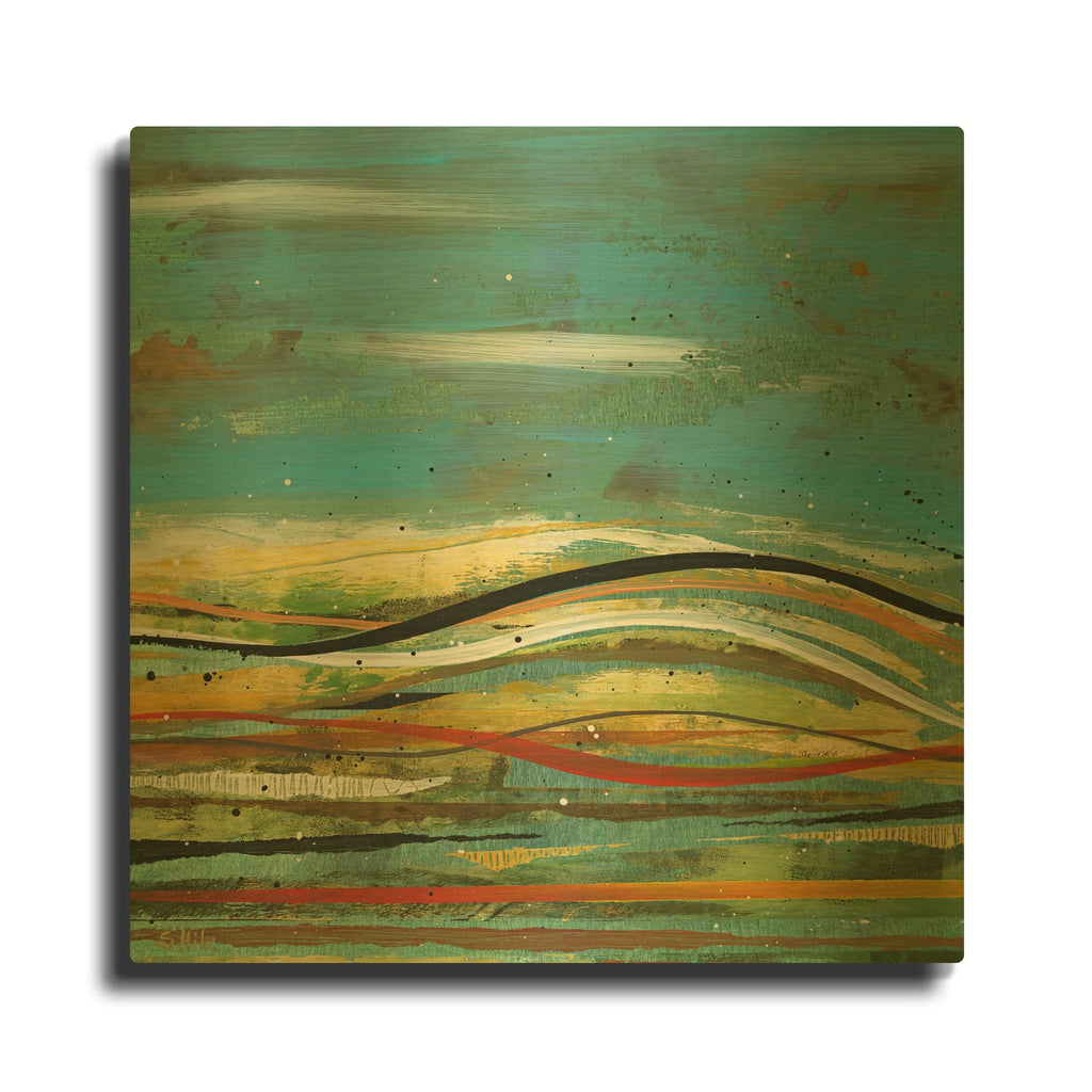 'High Plains 4' By Scott Hile Gold Metal Wall Art