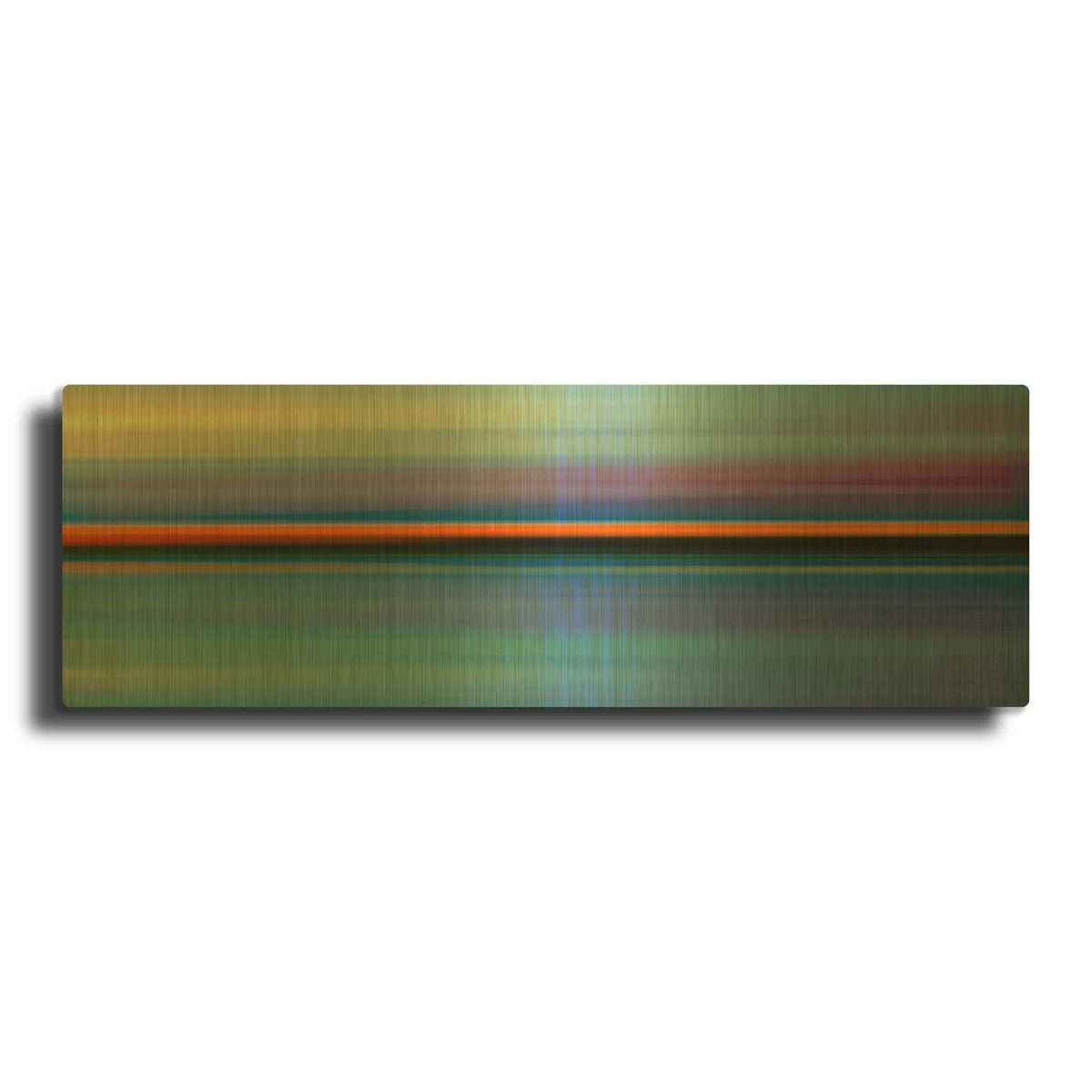 'Red Line Horizon' By Scott Hile Gold Metal Wall Art