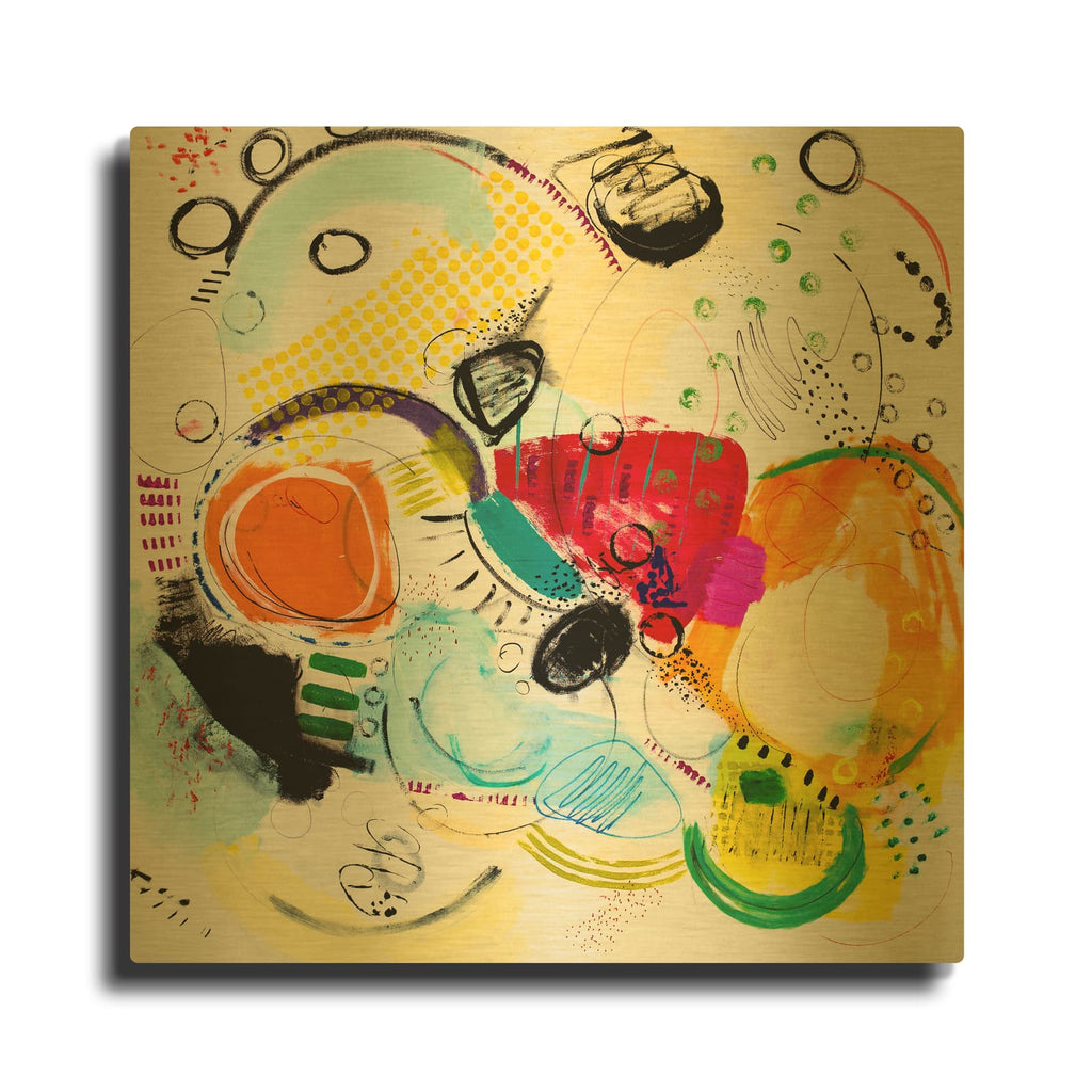 'Silver Lake Series #2' By Serene Greene Gold Metal Wall Art