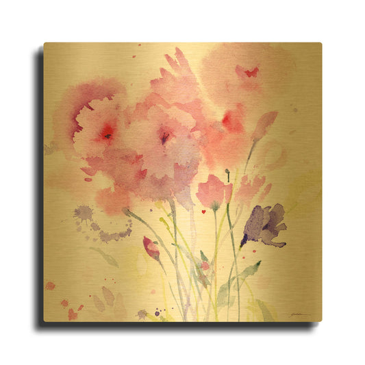 'Blush Garden' By Sheila Golden Gold Metal Wall Art