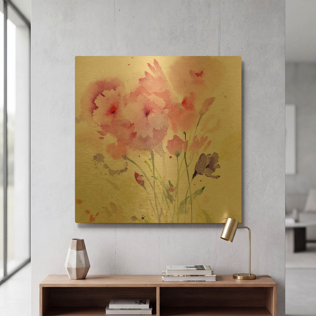 'Blush Garden' By Sheila Golden Gold Metal Wall Art
