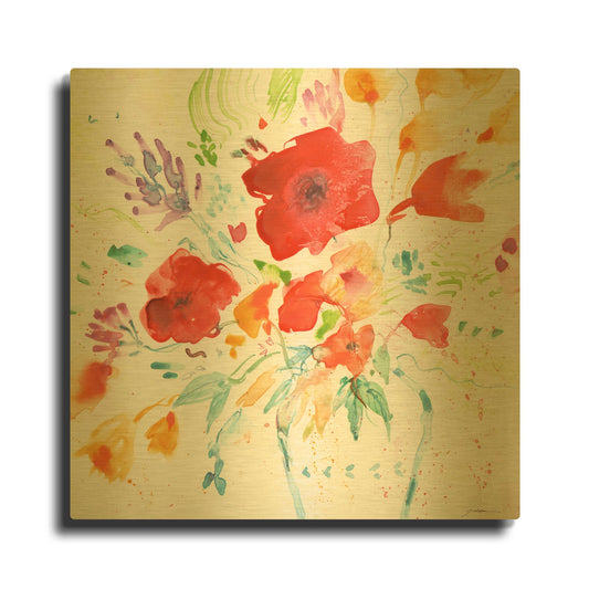 'Bright Bouquet' By Sheila Golden Gold Metal Wall Art