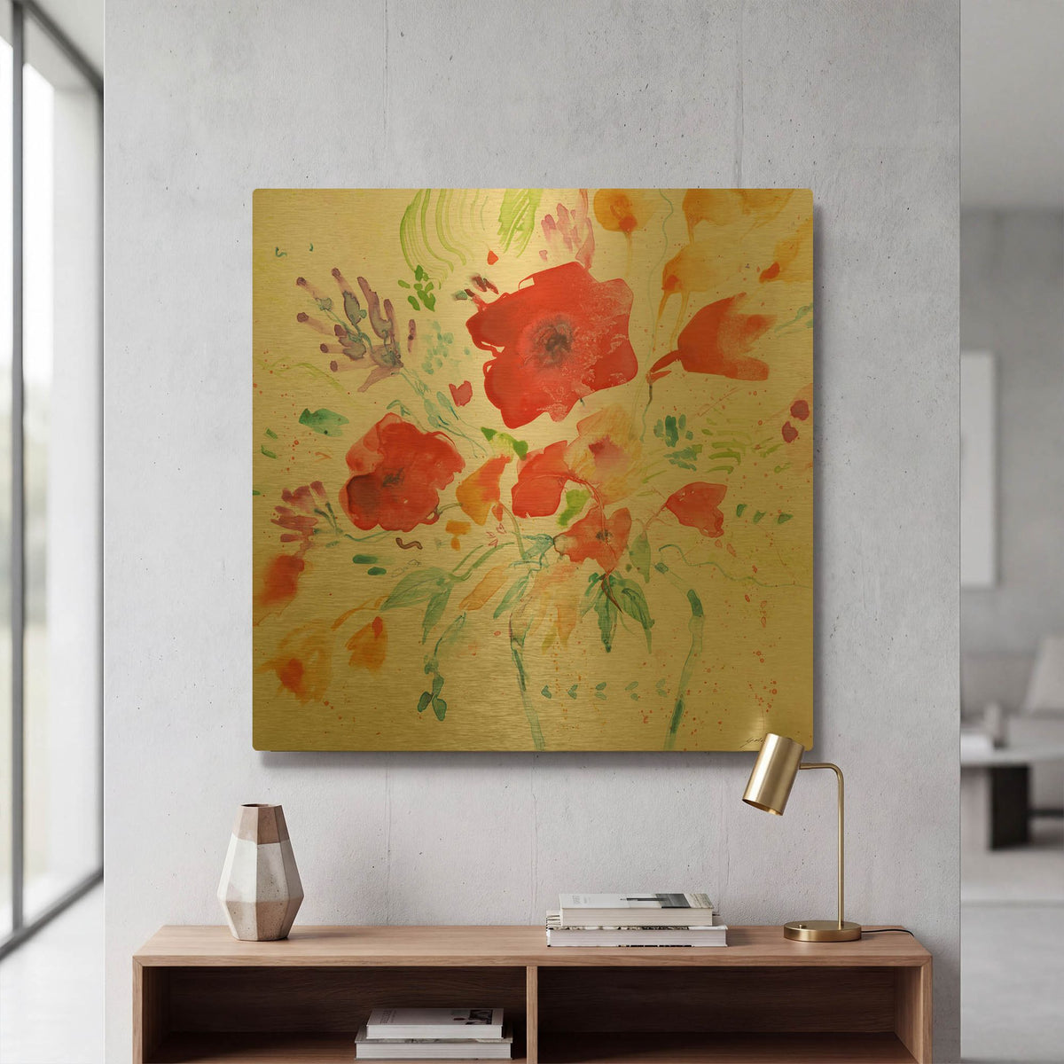 'Bright Bouquet' By Sheila Golden Gold Metal Wall Art
