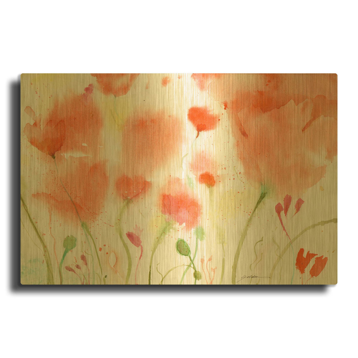 'California Dreaming' By Sheila Golden Gold Metal Wall Art