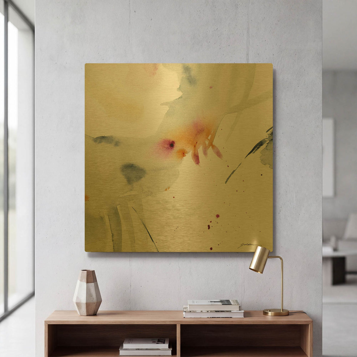'Exploration' By Sheila Golden Gold Metal Wall Art