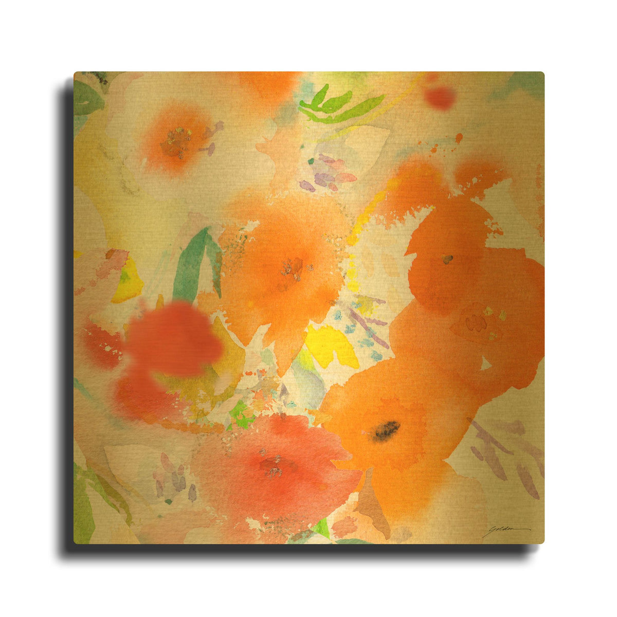 'Fiesta No. 5' By Sheila Golden Gold Metal Wall Art