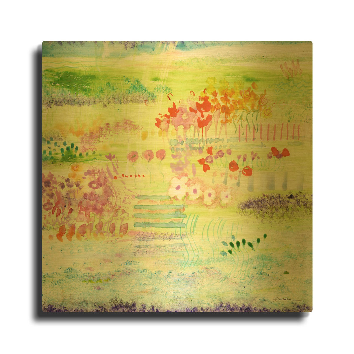 'Garden By The Sea' By Sheila Golden Gold Metal Wall Art